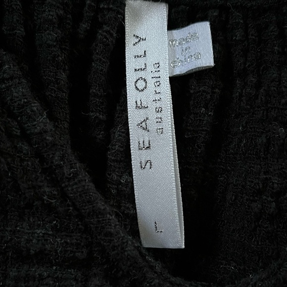 SEAFOLLY Australia Bali Hai Textured Black Gauze Beach Cover Up Dress Large - Picture 11 of 14